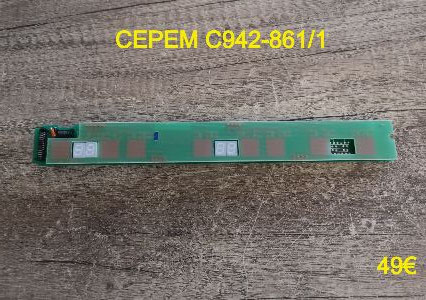 CARTE CLAVIER PLAQUE VITROCÉRAMIQUE : CEPEM C942-861/1