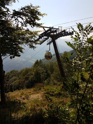 unser Ausgangspunkt Monte di Camino erreichen wir bequem mit der Seilbahn ab Verdasio
