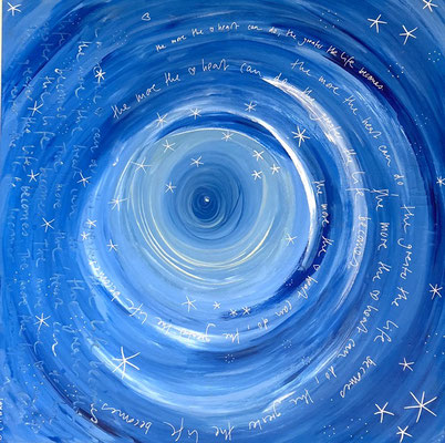 Bild 8: Das Universum, blau, Tempera, 90x90, CHF 900.00_verkauft
