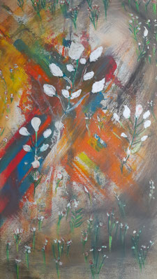 "A cueillir" - Acrylique sur châssis entoilé - format 61 x 50