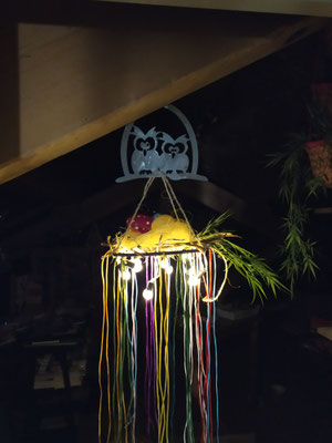 DIY mobile lumineux, déco chouette, bricolage hibou, idée création, accessoire loisir créatif
