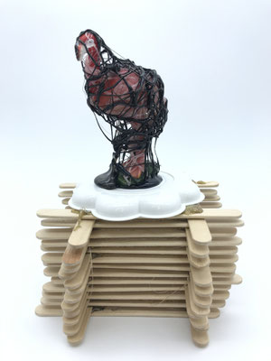 16 Black Witch-hunt  14cm x 14cm x 16cm  Mixed Media  2020