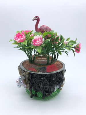 63 El jardín de las delicias  12cm x 12cm x 19.5cm   Mixed Media  2020