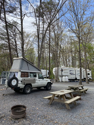 Unser erster Campingplatz in Waynesboro, VA