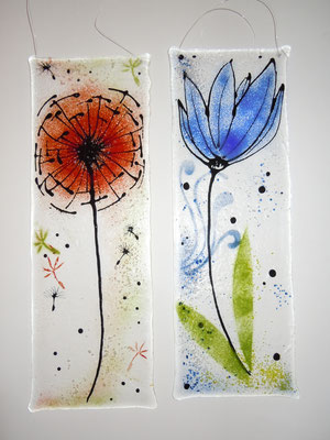 Glasmalerei + Fusing "Blume"