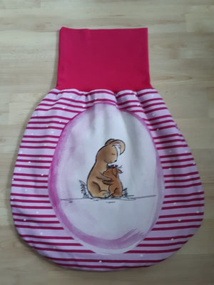 Niedlicher Winter-Pucksack, Paneel, pink, gefüttert mit Bio-Vlies in pink,     Preis 33,00 €, Bestell-Nr. 23010