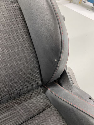 Die Beschädigung in der Detailaufnahme.