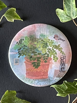 Magnet miroir carole giboni aquarelle origami dessin artiste peintre