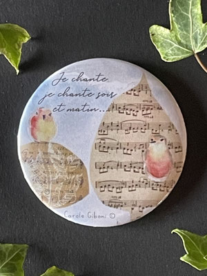 Magnet miroir carole giboni aquarelle origami dessin artiste peintre