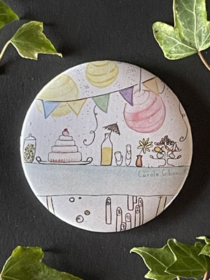 Magnet miroir carole giboni aquarelle origami dessin artiste peintre