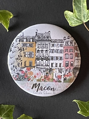 Magnet miroir carole giboni aquarelle origami dessin artiste peintre