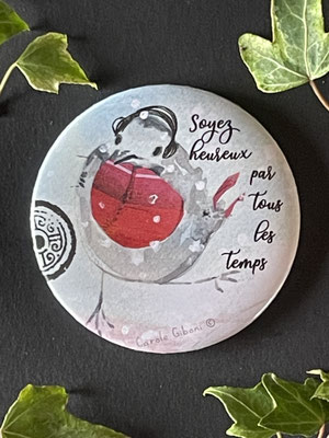 Magnet miroir carole giboni aquarelle origami dessin artiste peintre