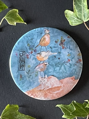 Magnet miroir carole giboni aquarelle origami dessin artiste peintre