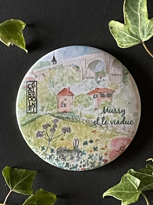 Magnet miroir carole giboni aquarelle origami dessin artiste peintre