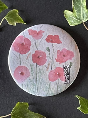 Magnet miroir carole giboni aquarelle origami dessin artiste peintre