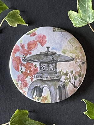 Magnet miroir carole giboni aquarelle origami dessin artiste peintre