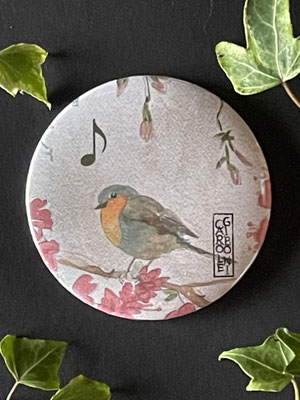 Magnet miroir carole giboni aquarelle origami dessin artiste peintre