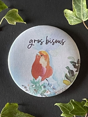 Magnet miroir carole giboni aquarelle origami dessin artiste peintre