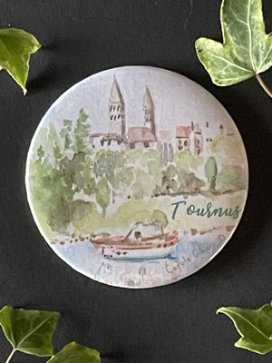Magnet miroir carole giboni aquarelle origami dessin artiste peintre