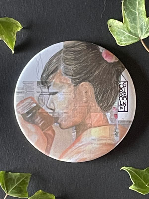 Magnet miroir carole giboni aquarelle origami dessin artiste peintre