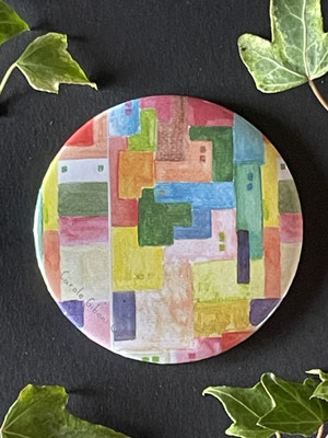 Magnet miroir carole giboni aquarelle origami dessin artiste peintre