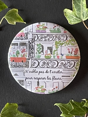 Magnet miroir carole giboni aquarelle origami dessin artiste peintre