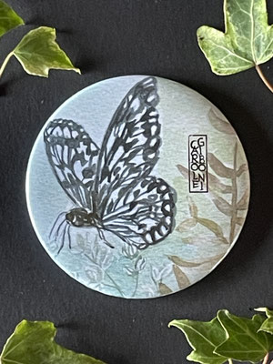 Magnet miroir carole giboni aquarelle origami dessin artiste peintre