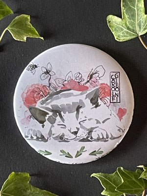 Magnet miroir carole giboni aquarelle origami dessin artiste peintre