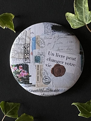 Magnet miroir carole giboni aquarelle origami dessin artiste peintre