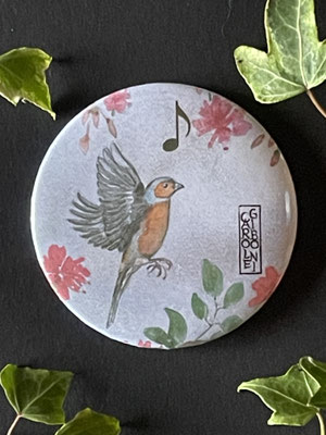 Magnet miroir carole giboni aquarelle origami dessin artiste peintre