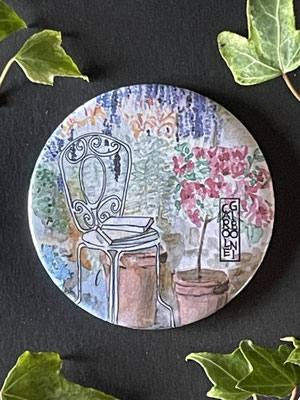Magnet miroir carole giboni aquarelle origami dessin artiste peintre