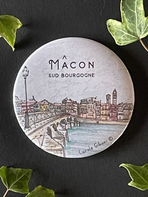 Magnet miroir carole giboni aquarelle origami dessin artiste peintre
