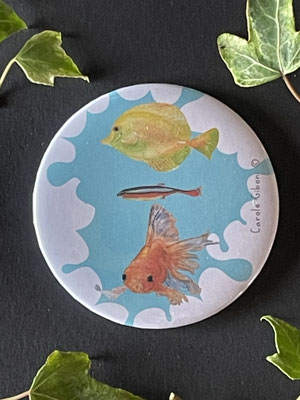 Magnet miroir carole giboni aquarelle origami dessin artiste peintre