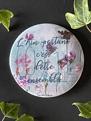 Magnet miroir carole giboni aquarelle origami dessin artiste peintre