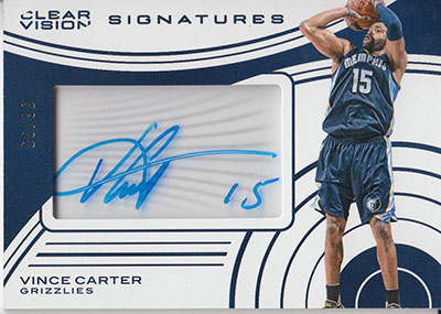 2015-16 Panini Clear Vision Clear Vision Signatures #17 Vince Carter