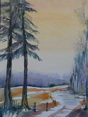 Waldrand im Winter 40x50