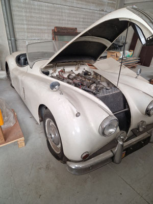 Jaguar XK140 OTS staat 40 jaar in een droge loods