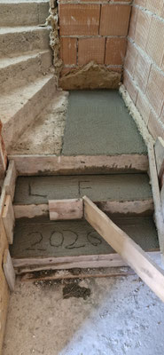 Treppe betoniert
