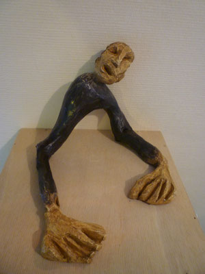 caroline vallas coupé_terre cuite patinée_15cm_interprétation cri de Munch_2016