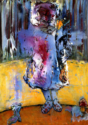Straight Crow (2024) oil, tempera, acrylic on canvas 120 x 85 cm 