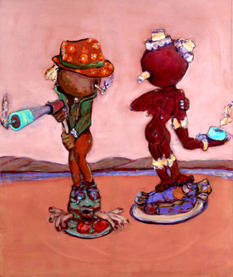 Hey Joe (2023) oil, tempera, acrylic on canvas 120 x 100 cm 