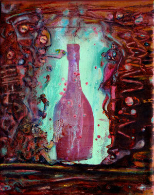 Delirium (2023) oil, tempera, acrylic, shellac on canvas 30 x 24 cm