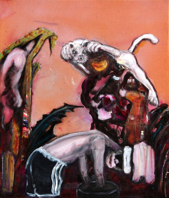 Touch Down (2025) oil, tempera, acrylic on canvas 80 x 68 cm