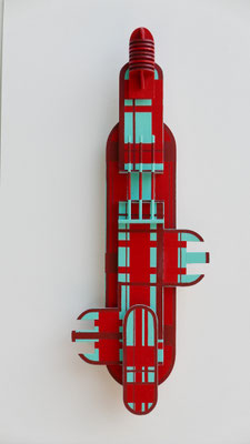 TÍTULO : "RELIEVE TÓTEM XXV" MEDIDAS : 34X12X2 cm. TÉCNICA : PINTURA ACRÍLICA SOBRE MADERA AÑO : 2024