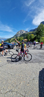Posieren am Velorennen
