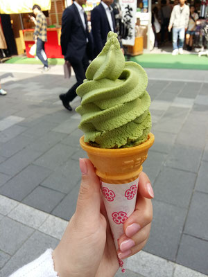 Matcha (traditional green tea) soft ice, not as tasty as it looks -_-