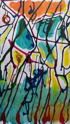 Forêt imaginaire #7 - Encres sur Papier - 30x40 cm
