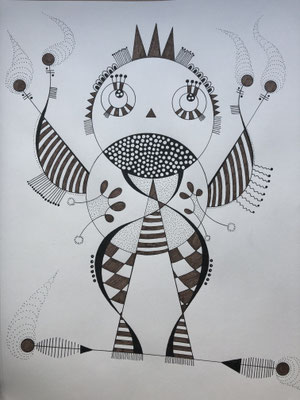 Esquisse encre de Chine par Stéphanie Le Pitre, artiste peintre