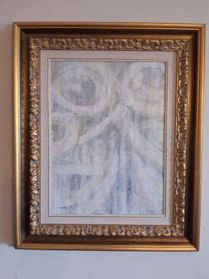 “Lyrical abstract 2” con cornice d’esempio– tecnica mista su carta, cm. 30 x 40 - € 150