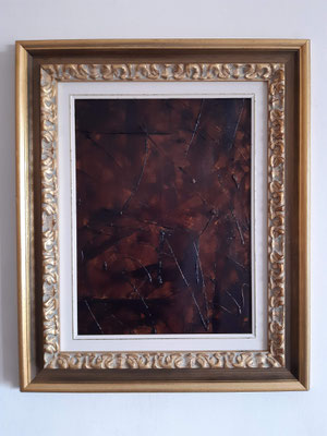 Trittico “Tracks”, parte 2 con cornice d’esempio, tecnica mista su carta, cm. 30 x 40 - € 150
